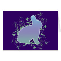 Rainbow bunny & Swirls on Purple Cards