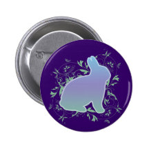 Rainbow bunny & Swirls on Purple Pins