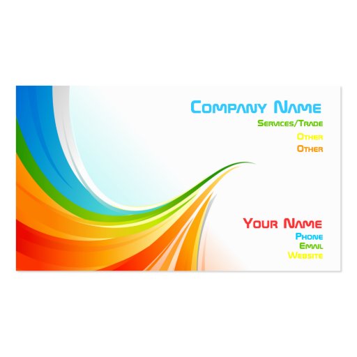 Rainbow business card (front side)