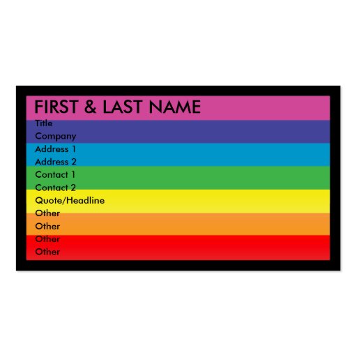 rainbow business card. M.
