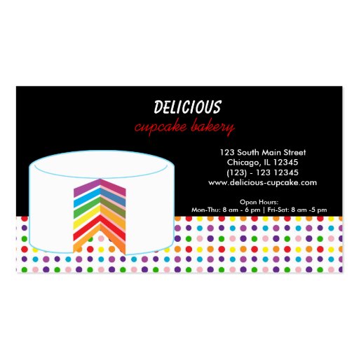 Rainbow Bussiness Cake Business Card Templates