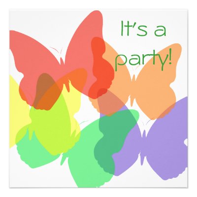 Rainbow Butterflies Custom Announcements