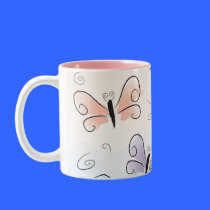 Rainbow butterflies mug