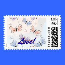 Rainbow butterflies stamps