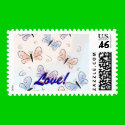 Rainbow butterflies postage