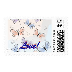 Rainbow butterflies stamp