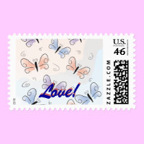Rainbow butterflies postage