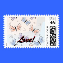 Rainbow butterflies postage