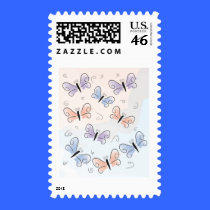 Rainbow butterflies stamps