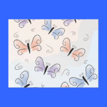 Rainbow butterflies postcards