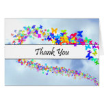 Rainbow Butterflies Thank You Card cards