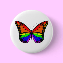 Rainbow Butterfly Button