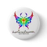 Rainbow butterfly button.