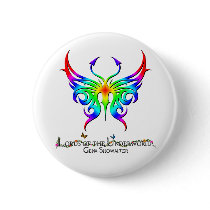 Rainbow butterfly button.
