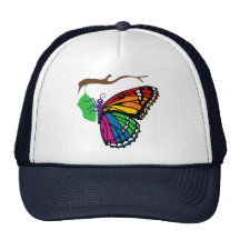 Rainbow Butterfly Emerging From Chrysalis Trucker Hats