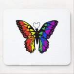 rainbow butterfly hearts mousepad