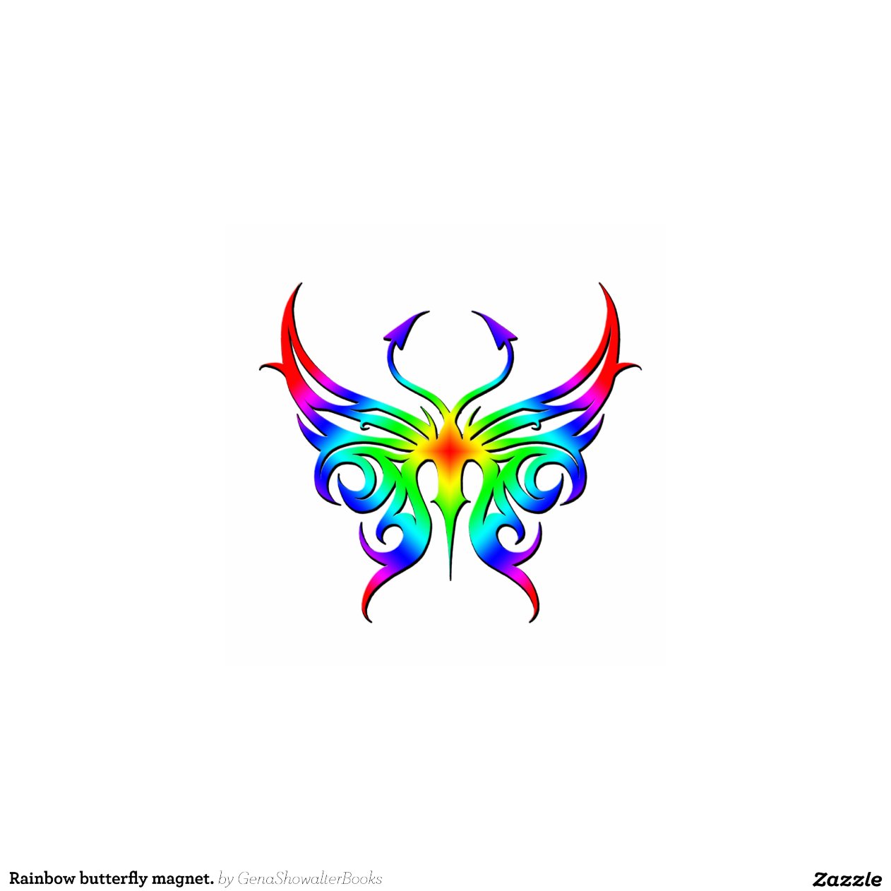 Rainbow butterfly magnet. photo cutouts | Zazzle