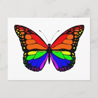 Rainbow Butterfly Postcard zazzle_postcard
