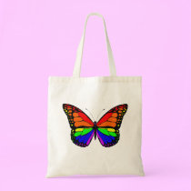 Rainbow Butterfly Tote bags