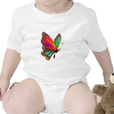 Rainbow Butterfly Tee Shirt by fstasu54