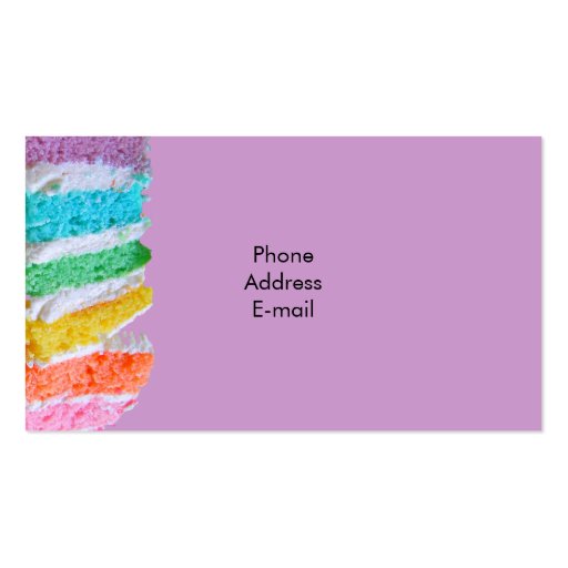 Rainbow Cake Business Cards (back side)