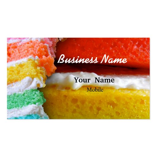 Rainbow Cake Business Cards (front side)