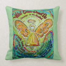 Rainbow Cancer Angel Decorative Throw Pillow