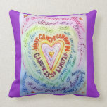 Rainbow Cancer Heart Decorative Throw Pillow Rainbow Cancer Heart Decorative Throw Pillow