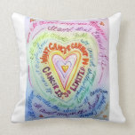 Rainbow Cancer Heart Decorative Throw Pillow Rainbow Cancer Heart Decorative Throw Pillow