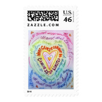 Rainbow Cancer Heart Stamp