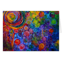 Rainbow Candy Colorful Swirls Greeting Card