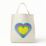 Rainbow Candy Heart Organic Grocery Tote Bag