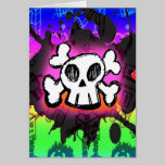 Rainbow Cartoon Skull Card cards