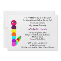 rainbow caterpillar; baby shower personalized invite