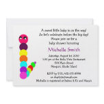 rainbow caterpillar; baby shower personalized invite