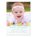 Rainbow Celebrate Birthday Party Invite