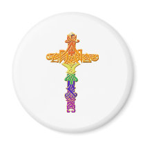 Rainbow Celtic Cross magnets