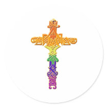 Rainbow Celtic Cross stickers by refinish Rainbow Celtic Cross stickers