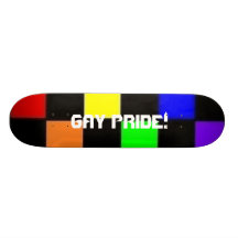 rainbow-checkers-red-blue, Gay pride! Skateboard Decks