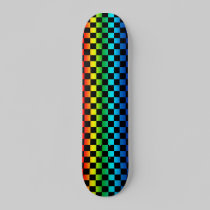 Rainbow Checkers Skateboard Deck