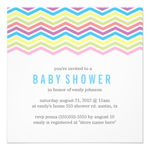 Rainbow Chevron Baby Shower Invite
