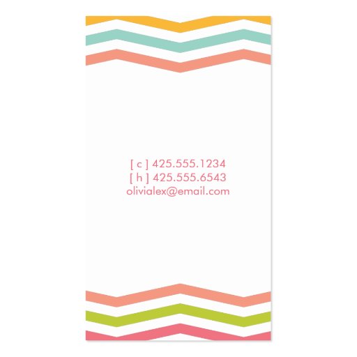 Rainbow Chevron Calling Card Business Card (back side)