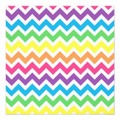 Rainbow Chevron Personalized Invitation