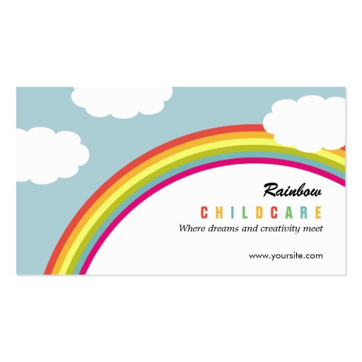 Rainbow Childcare /Day Care Business Card (front side)