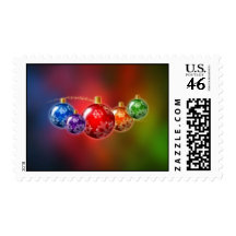 Rainbow Christmas Ornaments Stamps
