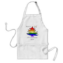rainbow christmas tree apron