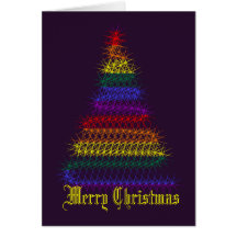Rainbow Christmas Tree Card