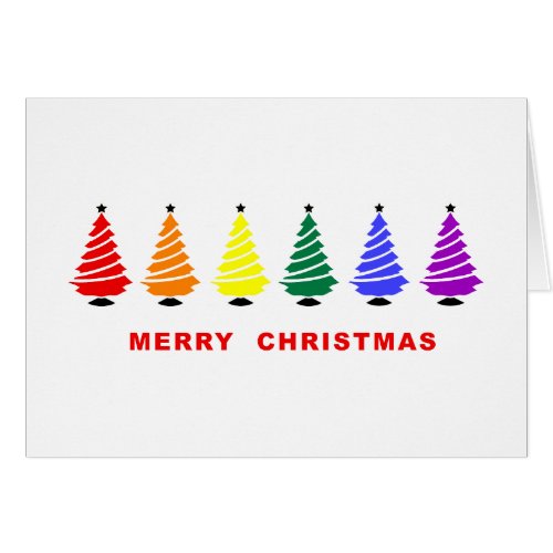 Rainbow Christmas Tree Greeting Cards