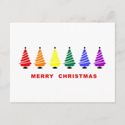 Rainbow Christmas Tree postcards