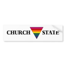Rainbow church triangle state bumper sticker